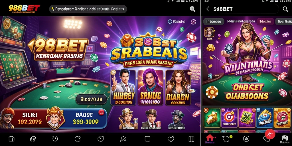 Screenshot utama 988BET menampilkan keseruan bermain kasino online.