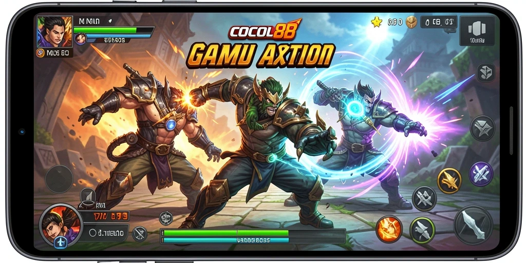 Tampilan gameplay seru COCOL88 dengan aksi bertarung yang mendebarkan.