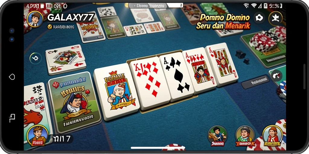 Tampilan gameplay Domino seru di GALAXY77 yang mengasyikkan.