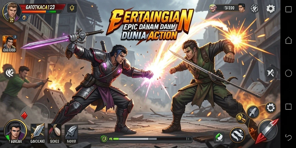 Tampilan menakjubkan aksi pertarungan GATOTKACA123.