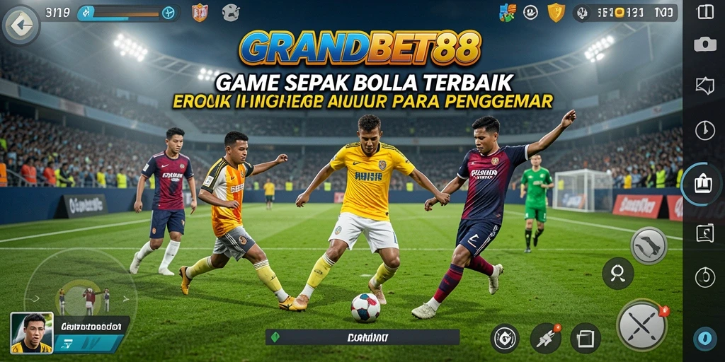 Tampilan grafis memukau dalam gameplay sepak bola.