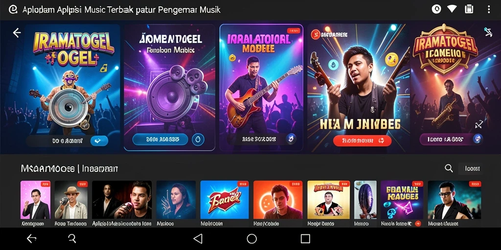 Tampilan gameplay IRAMATOGEL dengan berbagai instrumen musik yang menarik.