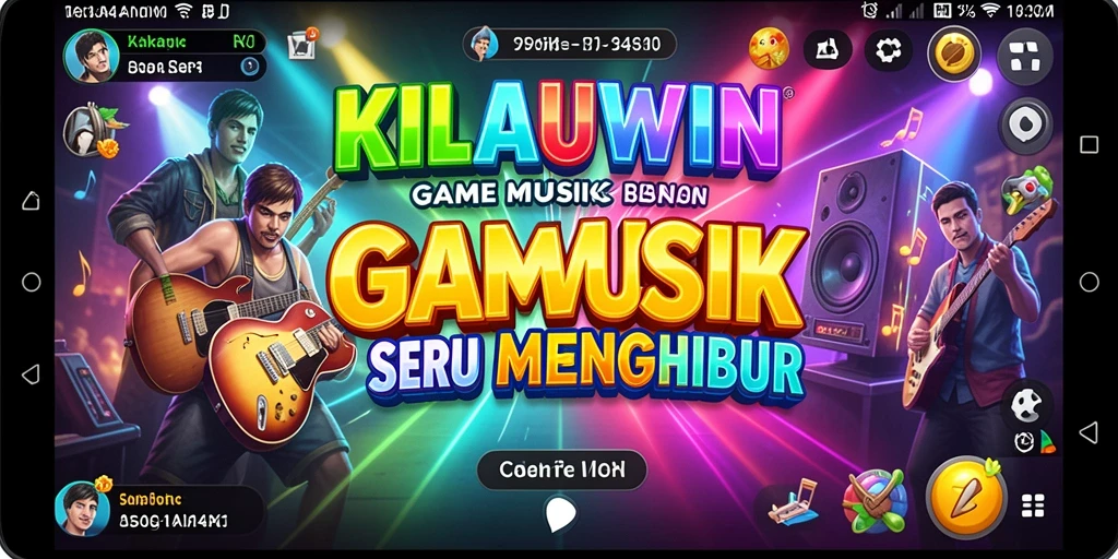 Tampilan gameplay KILAUWIN dengan musik dan tantangan seru.