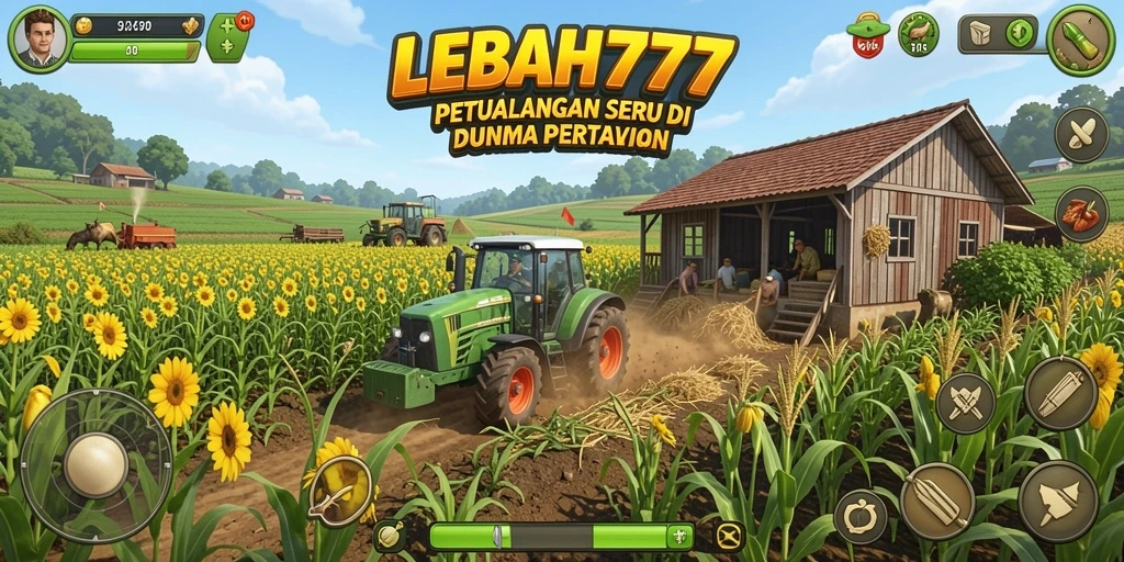 Tampilan gameplay seru dengan aktivitas bertani di LEBAH777.