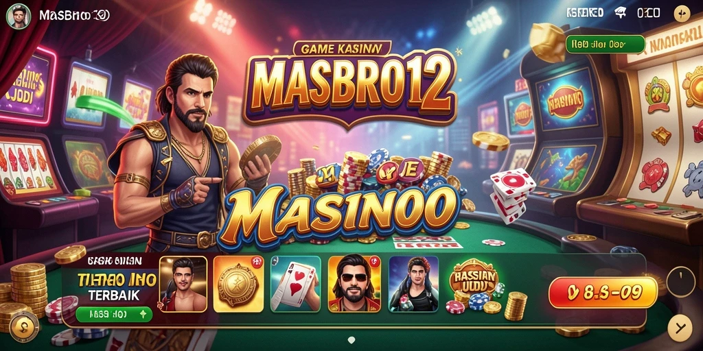 Screenshot gameplay menarik dari MASBRO12 menampilkan suasana kasino yang nyata.