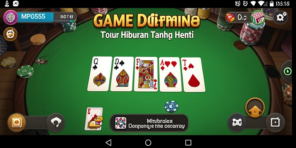 Tampilan gameplay seru MPO555 dalam permainan Domino.