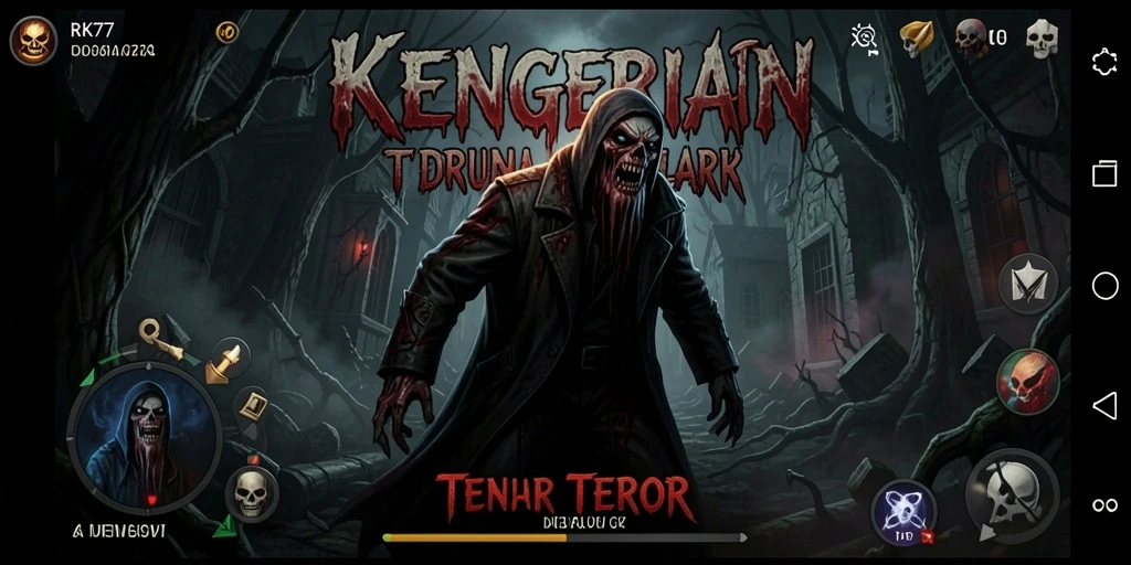 Tangkapan layar menampilkan gameplay menegangkan RK77 dengan suasana Horror yang mendalam.
