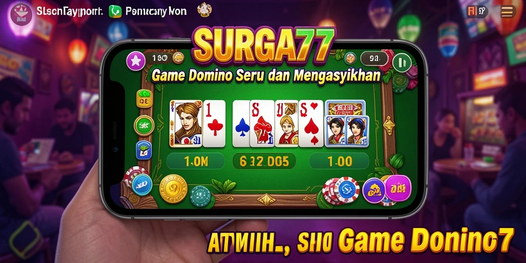 Screenshot utama SURGA77 menunjukkan gameplay seru Domino.