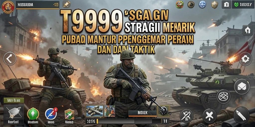 Screenshot utama T9999 menunjukkan aksi strategi yang mendebarkan.