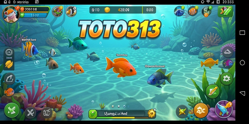 Tampilan gameplay seru di TOTO313 dengan aktivitas memancing.