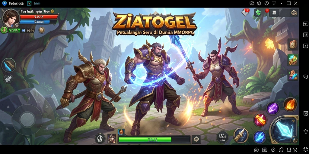 Tampilan gameplay seru di ZIATOGEL, menggambarkan pertarungan epik.