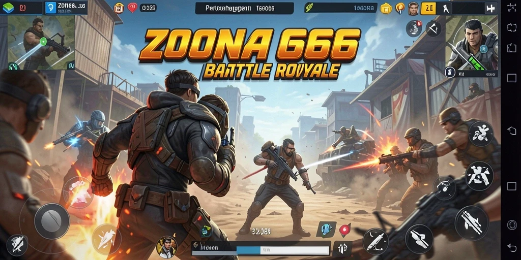 Tampilan gameplay seru di medan perang ZONA66.